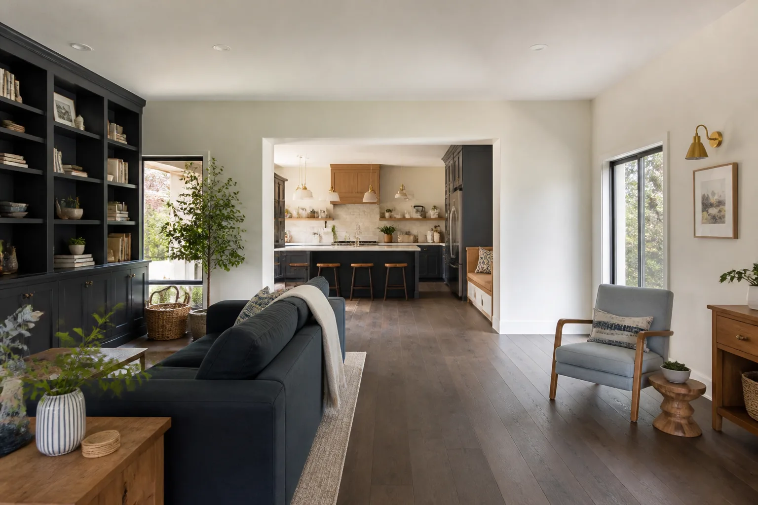 An open living space after a whole-home remodel